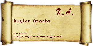Kugler Aranka névjegykártya